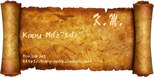 Kapy Máté névjegykártya